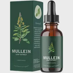 Organic Mullein Drops for Lungs Leaf Extract Liquid Powerful Immune Support, Cleanse Detox, Respiratory, Digestive System
