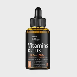 Dietary Supplement Vitamin D3 + K2 Liquids Formulated with Coconut Oil Sunshine Replacement