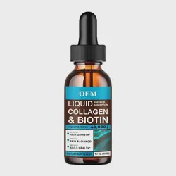OEM Collagen & Biotin Oil Healthy Hair Support Liquid Drops Supports Strong Nails, Glowing Skin, Biotin Hair Growth Serum