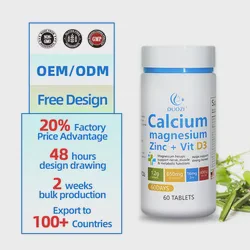 Calcium Zinc Tablet Wholesale Support for Custom Calcium Magnesium Vitamin D3 Tablet