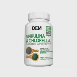Spirulina Capsules Supplement Green Superfood Capsules