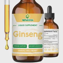 Custom Label Organic Korean Red Ginseng Drops: Energy & Brain Boost Herbal Supplement