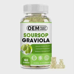 Herbal Supplements Soursop Graviola Gummies Graviola Leaf Extract Supports Immune Boost