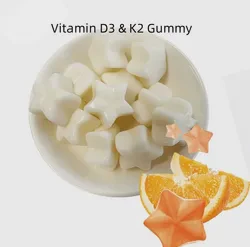 Ausreson OEM Bone Health Vegan Pectin Vitamin D3 Vitamin K2 Mk7 Gummy