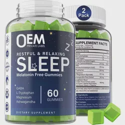 Natural Sleep Calm Relaxation Melatonin Free Vegan OEM Gummies Supplement