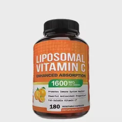 Liposomal Vitamin C Antioxidant Fat Soluble Ascorbic Acid Vitamin Supplements Enhanced Absorption