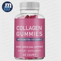 Strawberry Flavor Gummies Collagen Immune Supplement Skin Orange Biotin Gummy