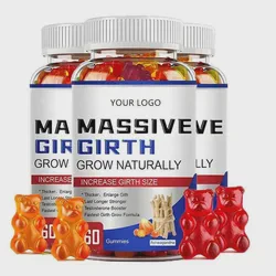 OEM Massive Girth Grow Naturally Ashwagandha Gummies Mens Supplement Natural Ashwagandha Gummy for Enhanced Mood & Energy