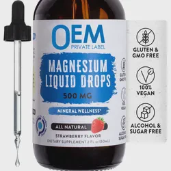 Organic Magnesium Citrate Drops Liquid Herbal Supplement for Adults' Relaxation Nerve Muscle Calm Magnesium Liquid