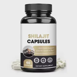 Organic Herbal Shilajit Resin Capsules Pure Himalayan Ginseng Extract Vitamins