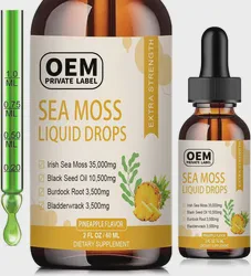 Liquid Sea Moss Drops Organic Pineapple Flavor Extract Health Benefits Detox & Cleanse