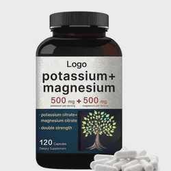 OEM Bone Health Supplement Lower Blood Pressure Potassium Magnesium Citrate Capsule Easily Absorbed Citrate Potassium Magnesium