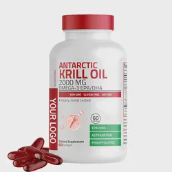 OEM ODM Private Brand Antarctic Krill Oil with Omega 3 EPA, DHA, Astaxanthin and Krill Fish Oil Softgel