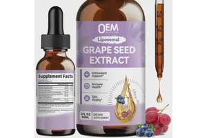 OEM 95% Polyphenols Antioxidant Supplement Grape Seed Extract Liquid Drops for Skin, Heart & Immune Support