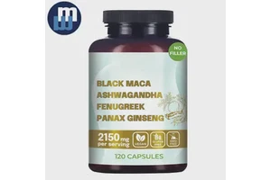 Natural Energy Boost: Organic Black Maca, Geranium, Fenugreek & Ginseng Capsules