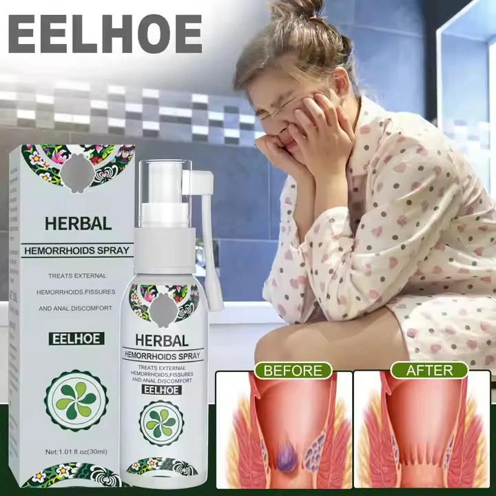 EELHOE Anal Internal Hemorrhoids Piles External Anal Fissure Natural Herbal Hemorrhoids Spray Hemorrhoid